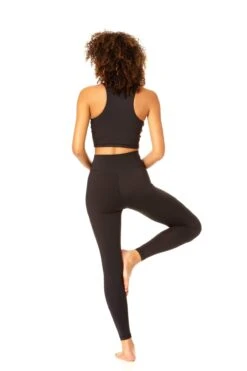 Anne Cole Active - Women's High Neck Crop Top -Swimwear Store 21MC550 21MT115 21MB375 BLACKNOcopy3