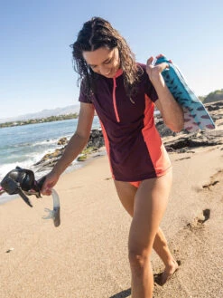 Sunbuster 1/2 Zip Short Sleeve Sun Shirt - Solid -Swimwear Store 430987 06